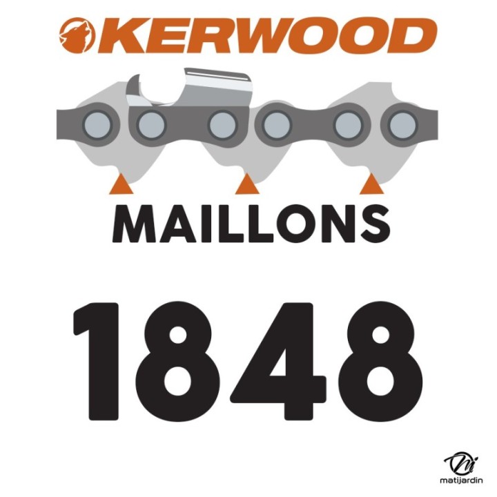 Chaîne Kerwood pour tronçonneuse .325" 1,5 mm. Rouleau 100 pieds. Gouge demi carrée