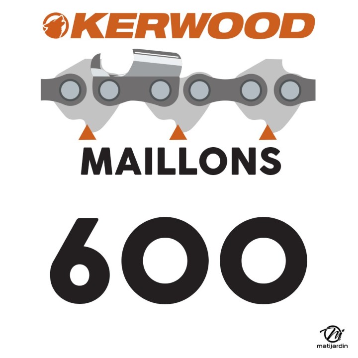 Chaîne Kerwood pour tronçonneuse 1/4" 1,3 mm. Rouleau 25 pieds. Gouge demi carrée