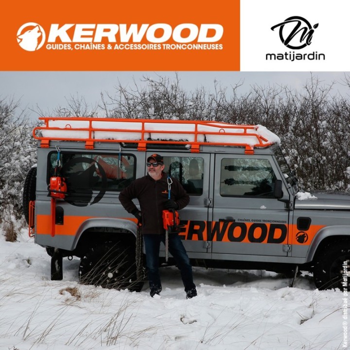 Chaîne Kerwood pour tronçonneuse 3/8" LP 1,3 mm. 55 maillons. Gouge demi carrée