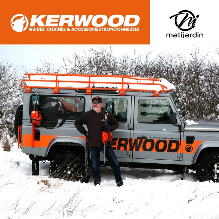 Chaîne Kerwood pour tronçonneuse 3/8" LP 1,3 mm. 56 maillons. Gouge demi carrée