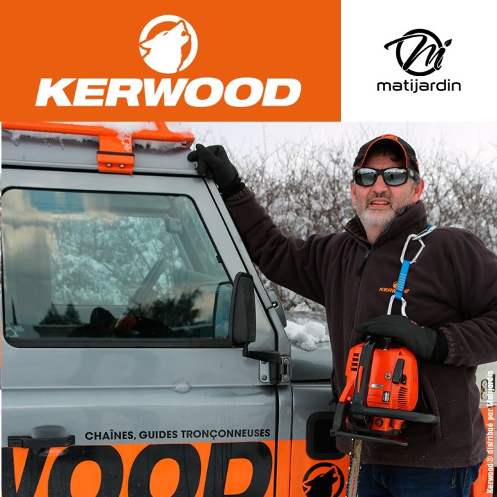 Chaîne Kerwood pour tronçonneuse 3/8" LP 1,3 mm. Rouleau 100 pieds. Gouge demi carrée