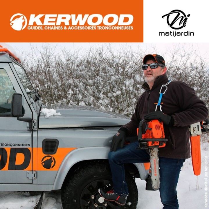 Chaîne Kerwood pour tronçonneuse 3/8" 1,5 mm. 56 maillons. Gouge demi carrée