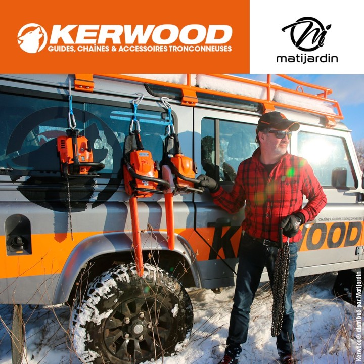 Chaîne Kerwood pour tronçonneuse 3/8" 1,3 mm 64 maillons. Gouge demi carrée