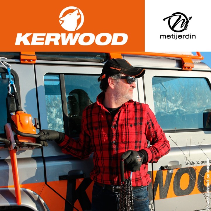 Chaîne Kerwood pour tronçonneuse 3/8" 1,3 mm. 68 maillons. Gouge demi carrée