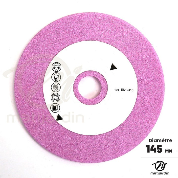 Meule d'affûtage chaîne tronçonneuse Ø 145. Epaisseur 7 mm