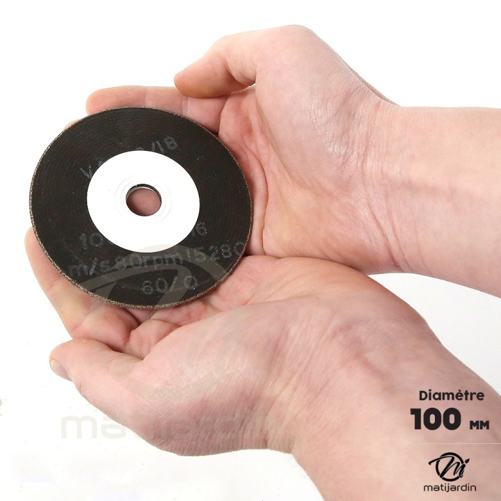 Meule d'affûtage chaîne tronçonneuse pour affûteuse Mini Jolly. Ø 100 mm. Epaisseur 3 mm