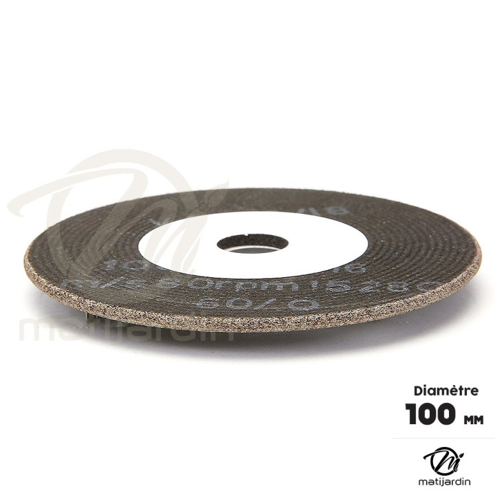 Meule d'affûtage chaîne tronçonneuse pour affûteuse Mini Jolly. Ø 100 mm. Epaisseur 3 mm