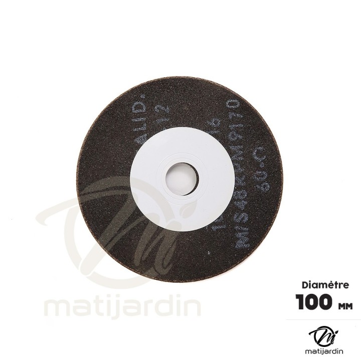 Meule d'affûtage chaîne tronçonneuse pour affûteuse Mini Jolly. Ø 100 mm. Epaisseur 4,5 mm