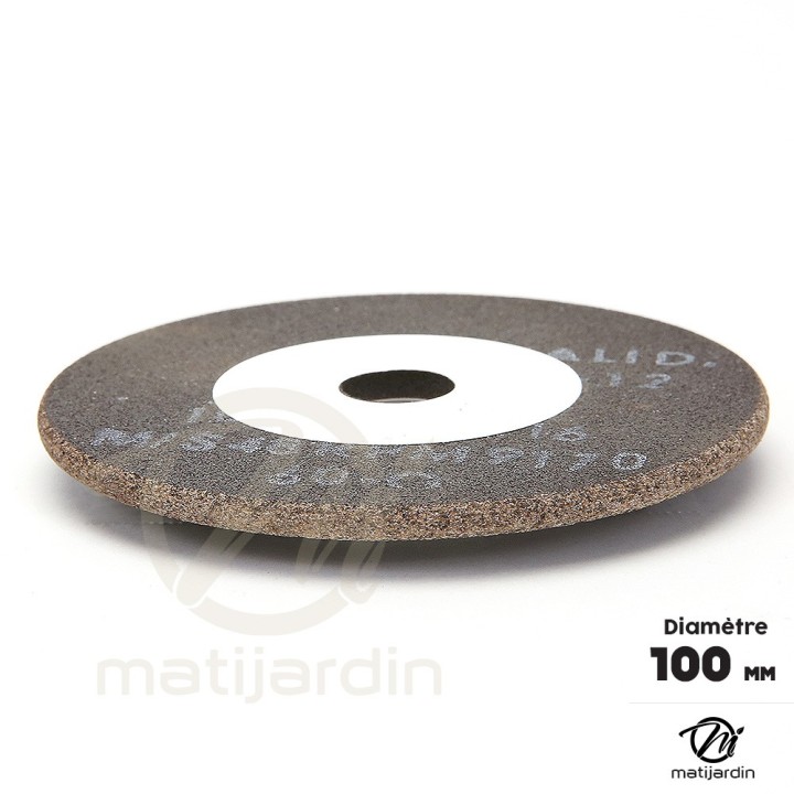 Meule d'affûtage chaîne tronçonneuse pour affûteuse Mini Jolly. Ø 100 mm. Epaisseur 4,5 mm