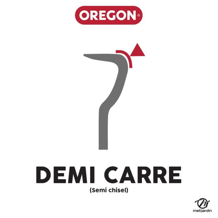 Chaîne Oregon pour tronçonneuse 3/8" 1,3 mm. 50 maillons. Gouge profil demi carré