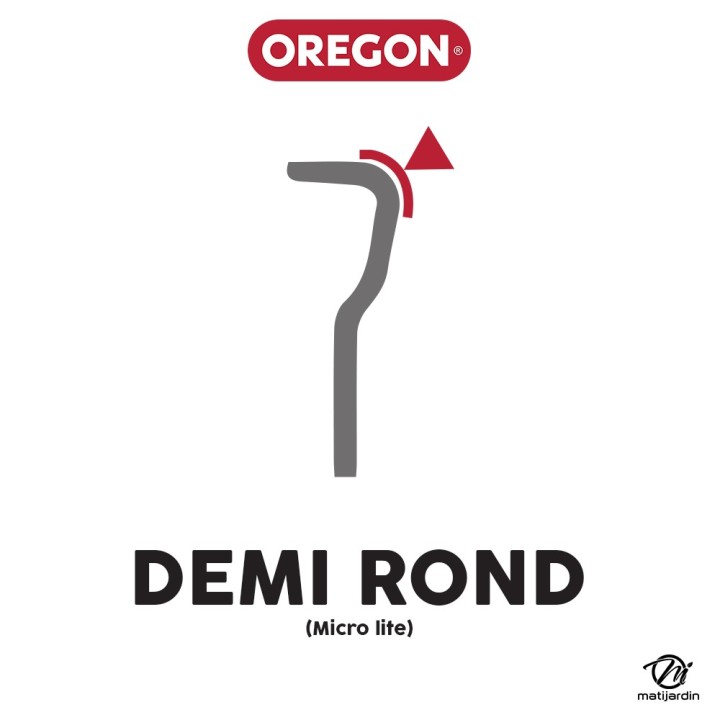 Chaîne Oregon pour tronçonneuse .325" 1,3 mm. 72 maillons. Gouge profil demi rond