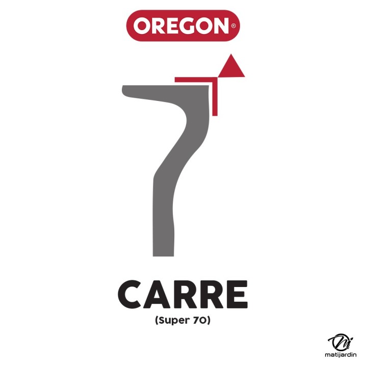 Chaîne Oregon pour tronçonneuse 3/8" 1,5 mm. 60 maillons. Gouge profil carré. Super 70