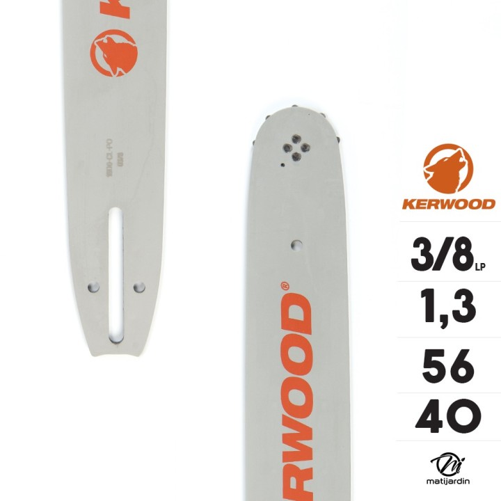 Guide tronçonneuse Kerwood 40 cm. 3/8"LP 1,3 mm. 56 maillons. 16B2KCWA