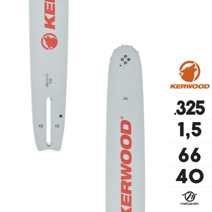 Guide tronçonneuse Kerwood 40 cm .325" 1,5 mm. 66 maillons. 16C3KSWA