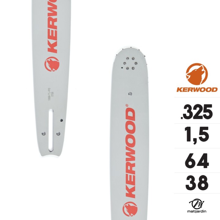 Guide tronçonneuse Kerwood 38 cm .325" 1,5 mm. 64 maillons. 15C3KLWA