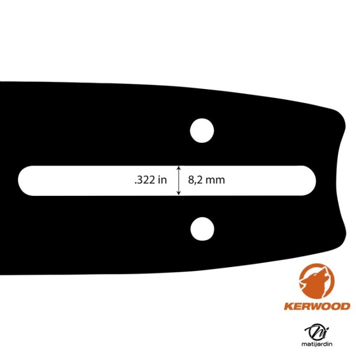 Guide tronçonneuse Kerwood 40 cm .325" 1,3 mm. 66 maillons. 16C2KLWA