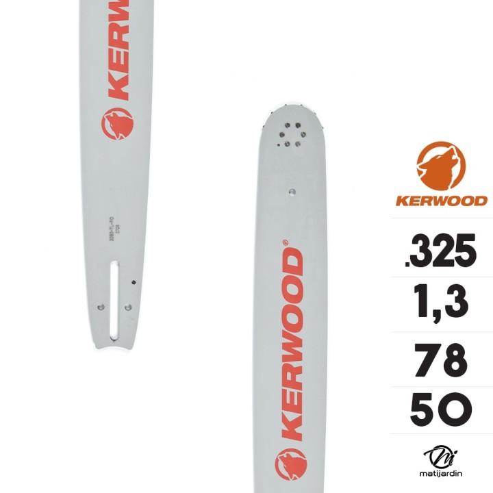 Guide tronçonneuse Kerwood 50 cm .325" 1,3 mm. 78 maillons. 20C2KLWA