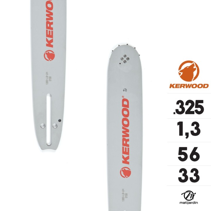 Guide tronçonneuse Kerwood 33 cm .325 1,3 mm. 56 maillons. 13C2KSWB