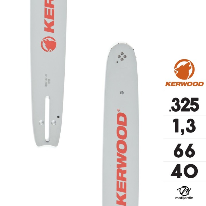 Guide tronçonneuse Kerwood 40 cm .325 1,3 mm. 66 maillons. 16C2KSWB