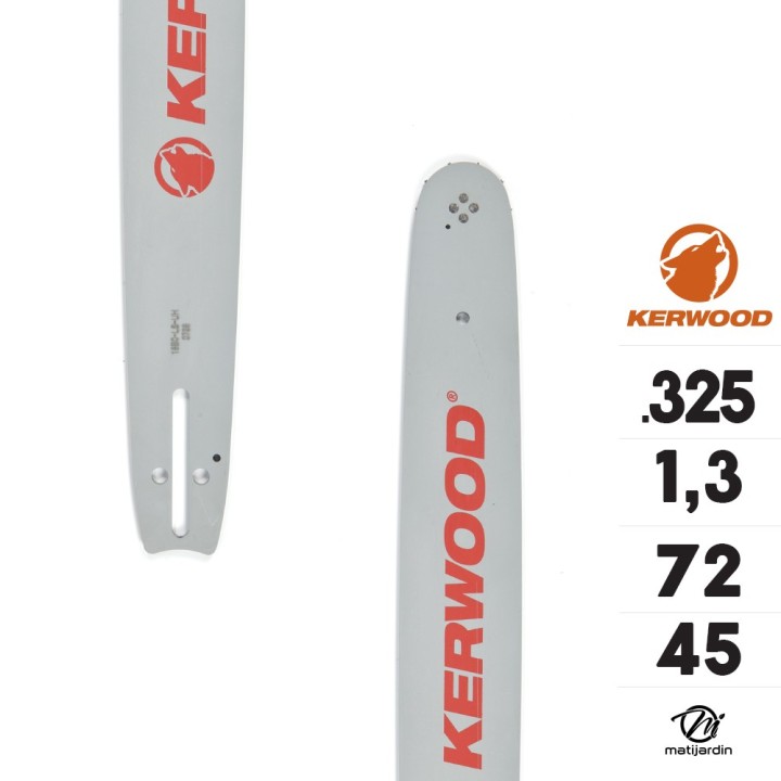 Guide tronçonneuse Kerwood 45 cm .325 1,3 mm. 72 maillons. 18C2KSWB