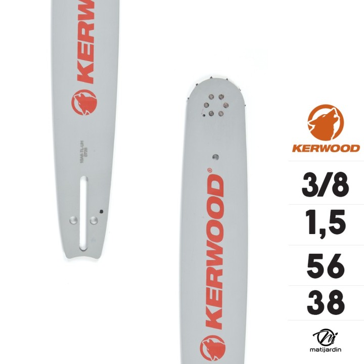 Guide tronçonneuse Kerwood 38 cm 3/8" 1,5 mm. 56 maillons. 15A3KLWB