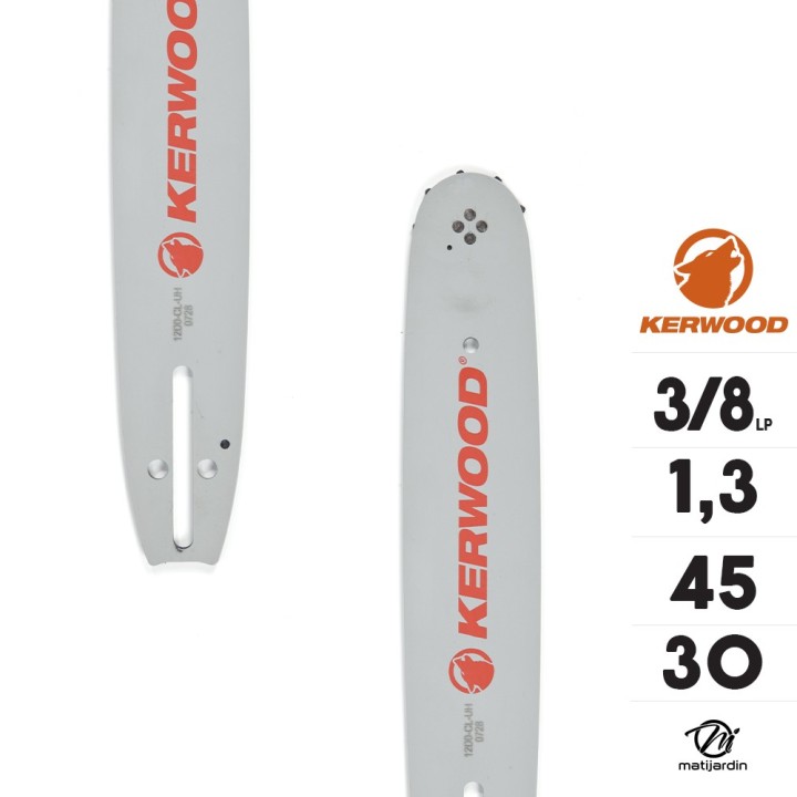 Guide tronçonneuse Kerwood 30 cm 3/8" LP. 1,3 mm. 45 maillons. 12B2KCWB