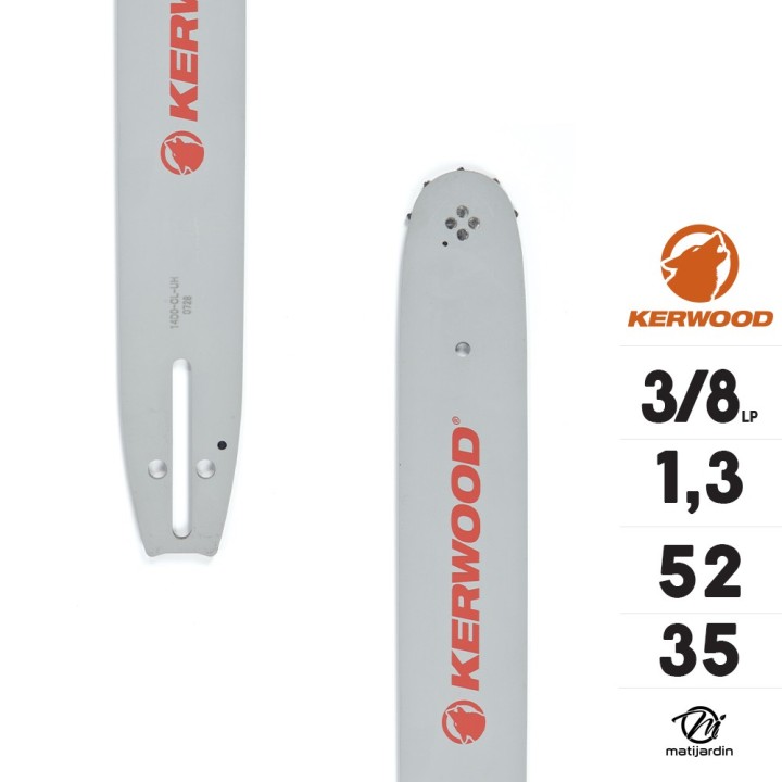 Guide tronçonneuse Kerwood 35 cm 3/8" LP. 1,3 mm. 52 maillons. 14B2KCWB