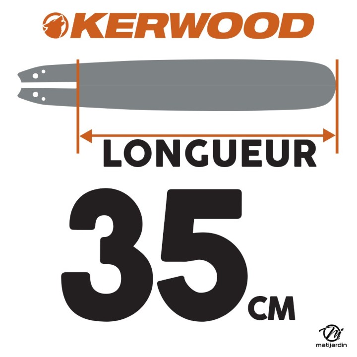 Guide tronçonneuse Kerwood 35 cm 3/8" LP. 1,3 mm. 52 maillons. 14B2KCWB