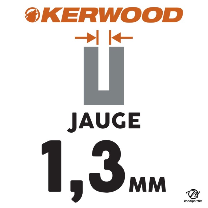 Guide tronçonneuse Kerwood 35 cm 3/8" LP. 1,3 mm. 52 maillons. 14B2KCWB