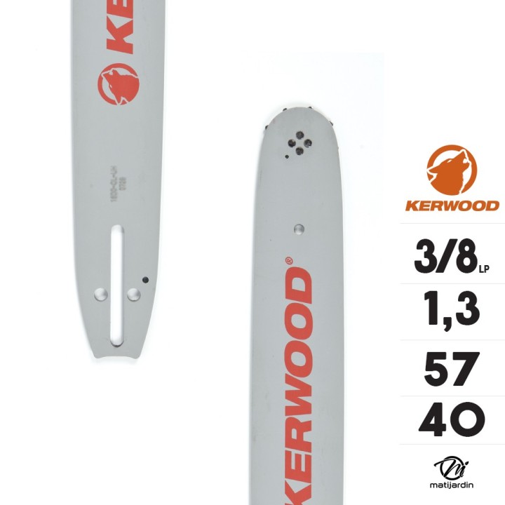 Guide tronçonneuse Kerwood 40 cm 3/8" LP. 1,3 mm. 57 maillons. 16B2KCWB