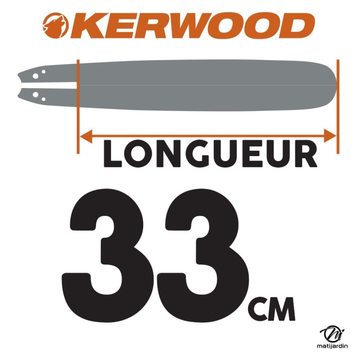Guide tronçonneuse Kerwood 33 cm .325" 1,5 mm. 56 maillons. 13C3KSWB