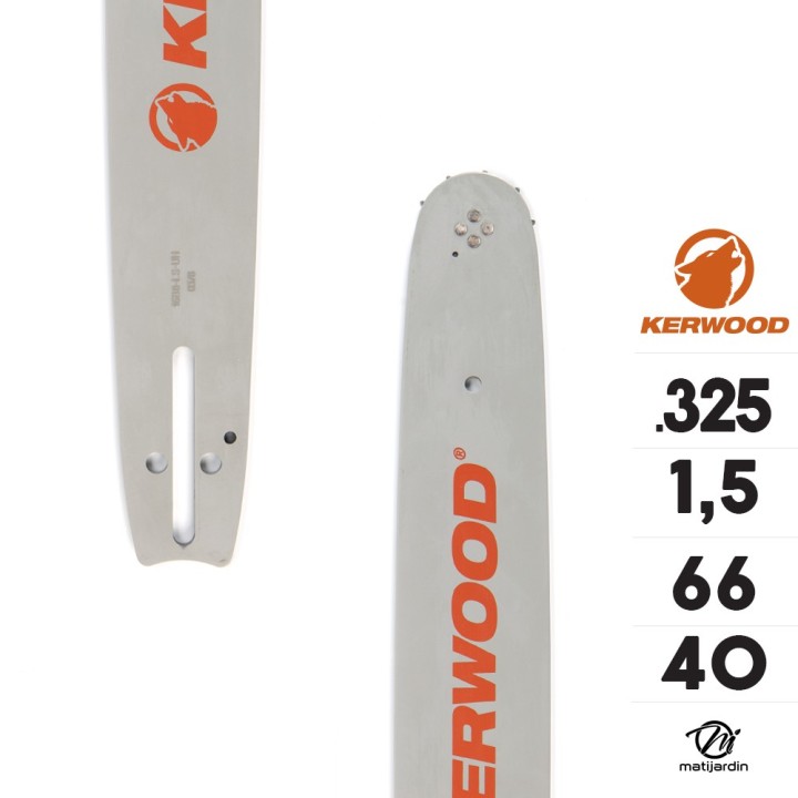 Guide tronçonneuse Kerwood 40 cm .325" 1,5 mm. 66 maillons. 16C3KSWB
