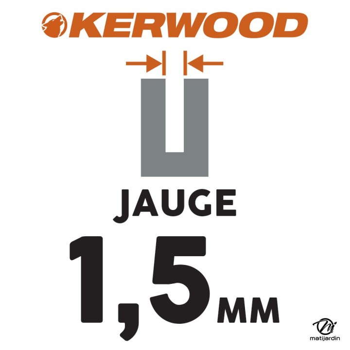 Guide tronçonneuse Kerwood 40 cm .325" 1,5 mm. 66 maillons. 16C3KSWB