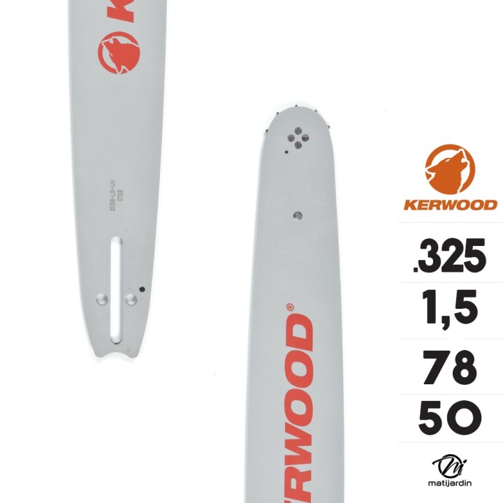 Guide tronçonneuse Kerwood 50 cm .325" 1,5 mm. 78 maillons. 20C3KSWB