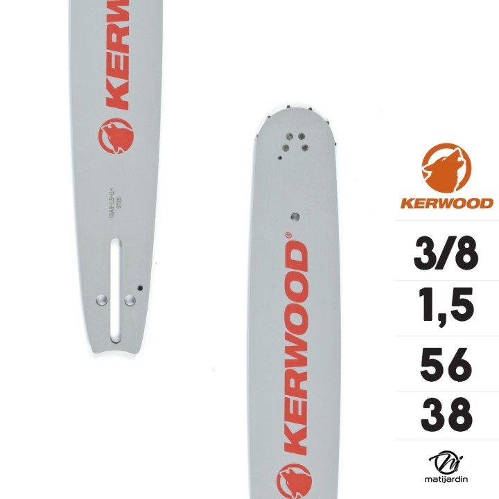 Guide tronçonneuse Kerwood 38 cm 3/8" 1,5 mm. 56 maillons. 15A3KSWB