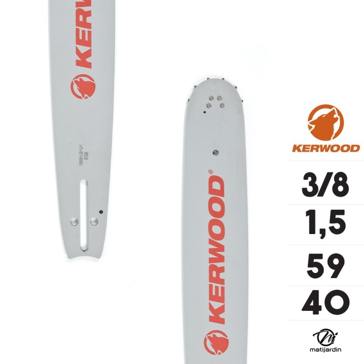 Guide tronçonneuse Kerwood 40 cm 3/8" 1,5 mm. 59 maillons. 16A3KSWB