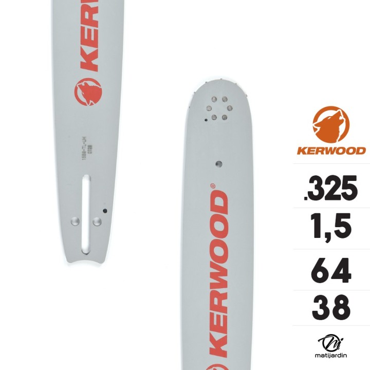 Guide tronçonneuse Kerwood 38 cm .325" 1,5 mm. 64 maillons. 15C3KLWB