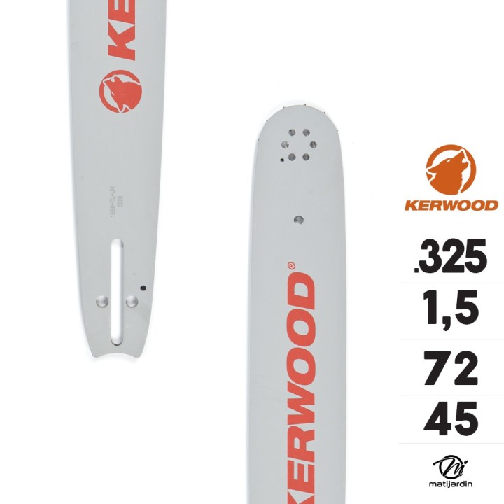Guide tronçonneuse Kerwood 45 cm .325" 1,5 mm. 72 maillons. 18C3KLWB