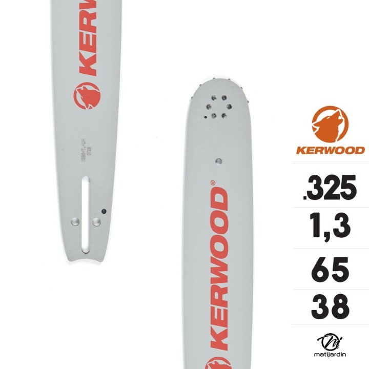 Guide tronçonneuse Kerwood 38 cm .325" 1,3 mm. 65 maillons. 15C2KLWB