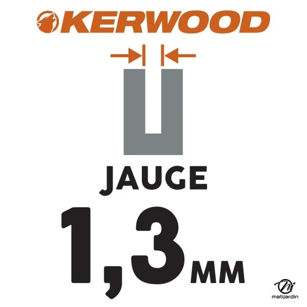 Guide tronçonneuse Kerwood 38 cm .325" 1,3 mm. 65 maillons. 15C2KLWB