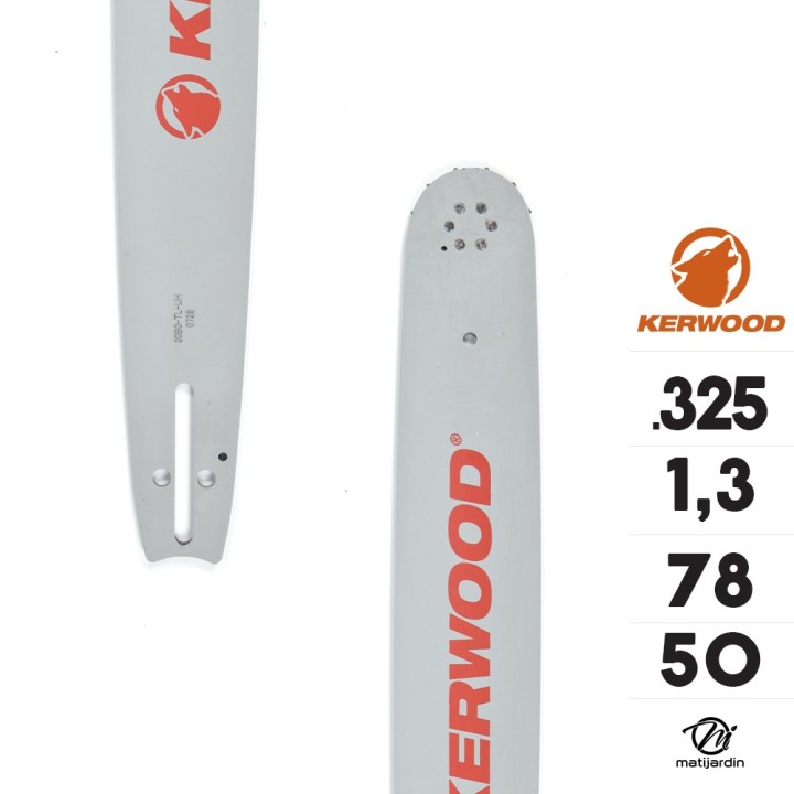 Guide tronçonneuse Kerwood 50 cm .325" 1,3 mm. 78 maillons. 20C2KLWB