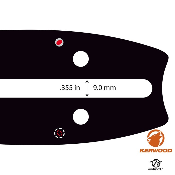 Guide tronçonneuse Kerwood 38 cm 3/8" 1,5 mm. 56 maillons. 15A3KSWC