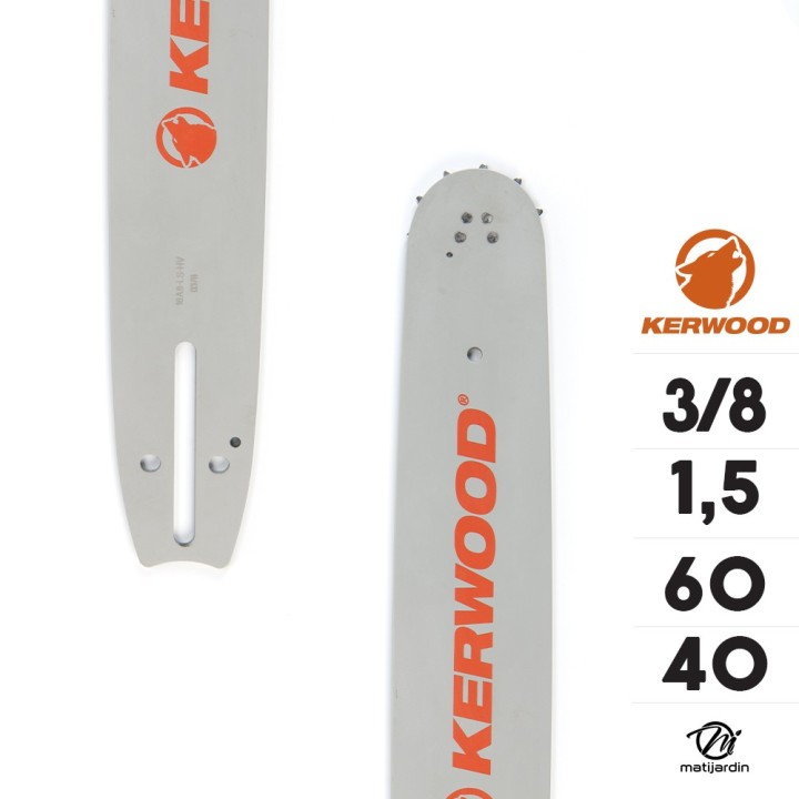 Guide tronçonneuse Kerwood 40 cm 3/8" 1,5 mm. 60 maillons. 16A3KSWC