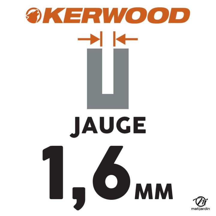 Guide tronçonneuse Kerwood 38 cm .325" 1,6 mm. 63 maillons. 15C4KSWE