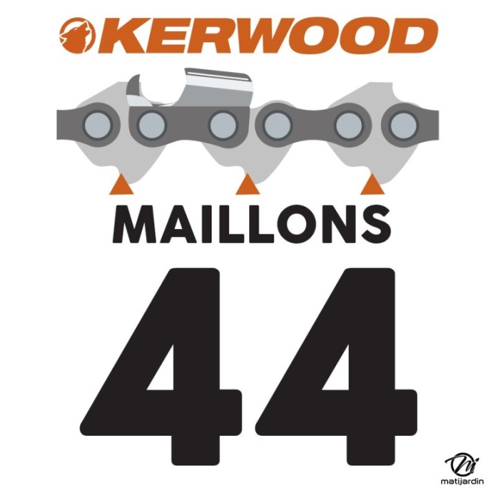 Guide tronçonneuse Kerwood 30 cm 3/8" LP. 1,3 mm. 44 maillons. 12B2KCWD