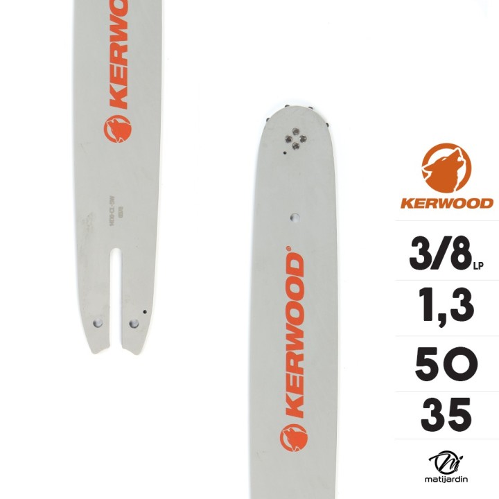 Guide tronçonneuse Kerwood 35 cm 3/8" LP. 1,3 mm. 50 maillons. 14B2KCWD