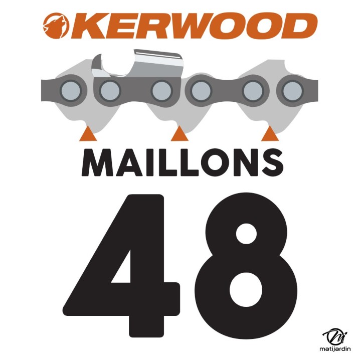 Guide tronçonneuse Kerwood 30 cm 3/8" LP. 1,3 mm. 48 maillons. 12B2KCWF