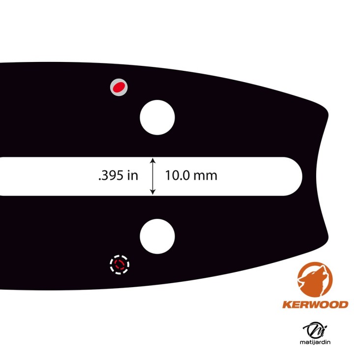 Guide tronçonneuse Kerwood 50 cm 3/8" 1,5 mm. 72 maillons. 20A3KLWJ