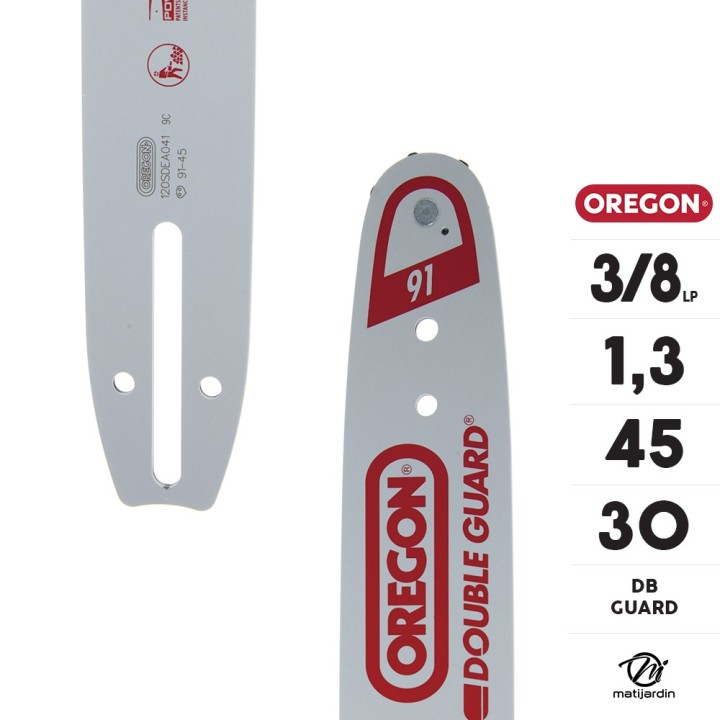 Guide tronçonneuse Oregon 30 cm. 3/8"LP 1,3 mm 45 maillons 120SDEA041 DB Guard