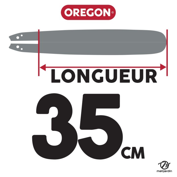 Guide tronçonneuse Oregon 35 cm. 3/8"LP 1,3 mm 52 maillons 140SXEA041 DB Guard